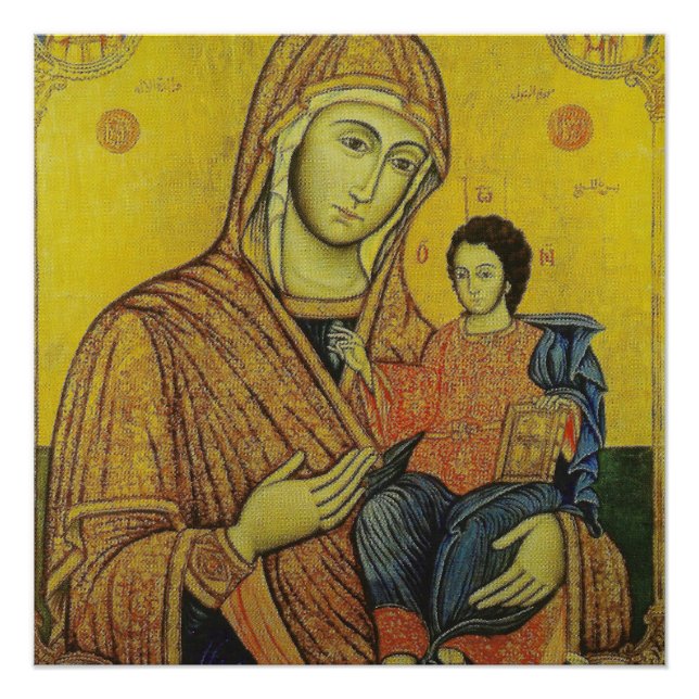 Icono de la Virgen María Poster (Anverso)
