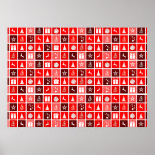 Icono de navidad Plaza roja arte de vacaciones clá