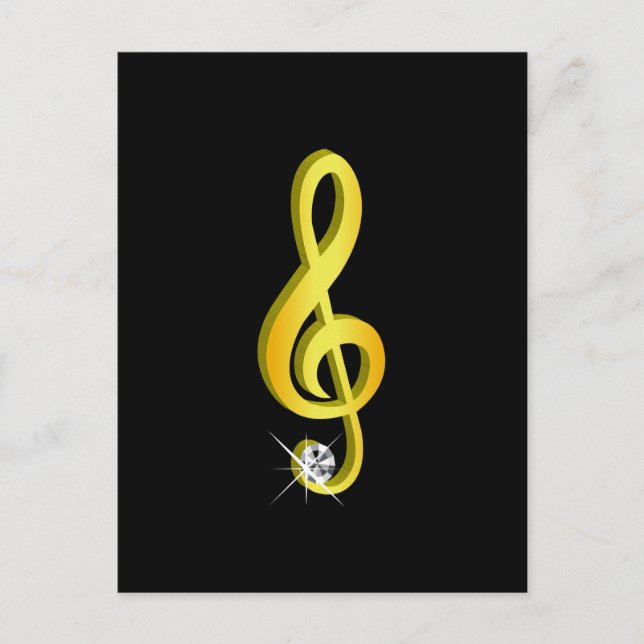 Icono de oro de una nota musical G-Clef (Anverso)