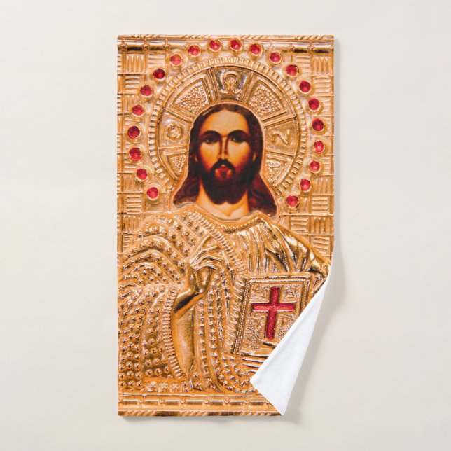 Icono de oro del Jesucristo (Toalla de mano)