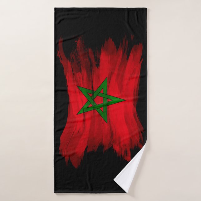 Icono de pincel de bandera de Marruecos, bandera n (Toalla de baño)