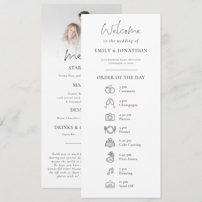 Icono de Programa de Fotos con Menú de Boda (Anverso / Reverso)