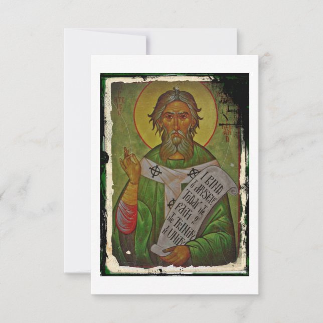 Icono de San Patricio en fondo verde (Anverso)