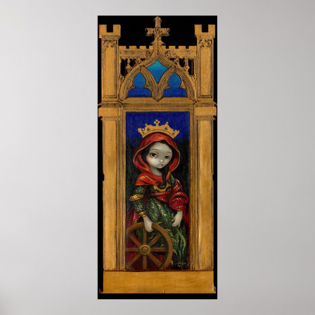 Icono de Santa Catalina Imagen de arte gótico (Frente)