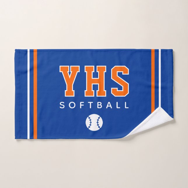 Icono de Softbol, Iniciales Escolares Personalizad (Toalla de mano)