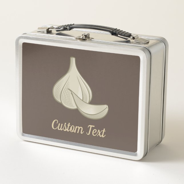 Icono de tallado de ajo Caja de almuerzo Metalizad (Anverso)