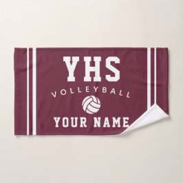 Icono de voleibol, nombre y escuela personalizados