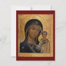 Icono kazajo de la tarjeta de oración de la Madre 