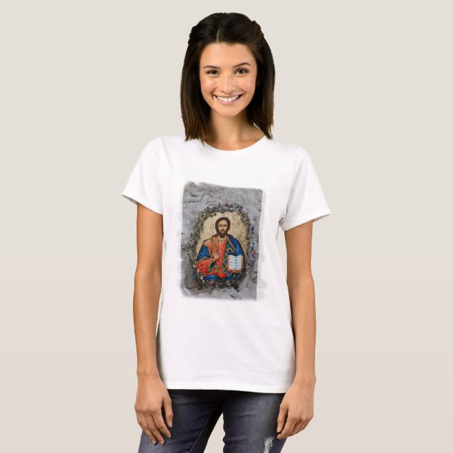 Icono ortodoxo de Cristo Camiseta (Anverso completo)