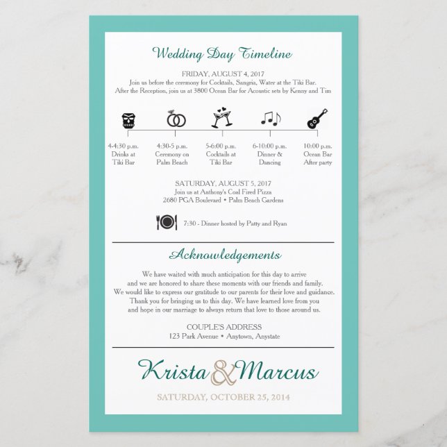 Icono Programa de matrimonio TImeline (Anverso)