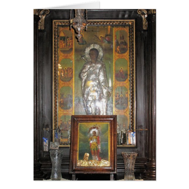 Ícono religioso ortodoxo griego de un santo (Frente)