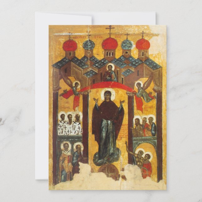 Icono ruso antiguo La intercesión (Anverso)