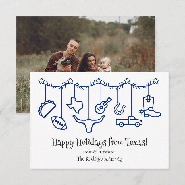 Iconos colgantes de feriado azul de Texas con band (Anverso / Reverso)