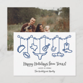 Iconos colgantes de feriado azul de Texas con band