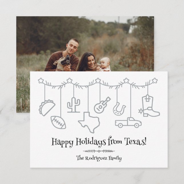 Iconos colgantes de vacaciones en Texas (Anverso / Reverso)