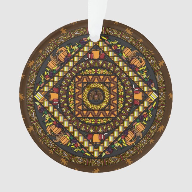 Iconos de Acción de Gracias Ornamento acrílico (Anverso)