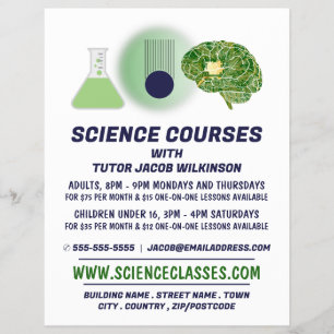 Iconos de ciencia, publicidad de cursos de ciencia