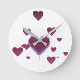 Iconos de corazón mínimos - Reloj de pared de amor