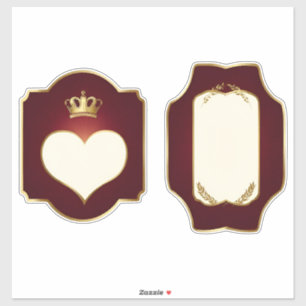 Iconos de corazón y laurel de etiqueta dorada