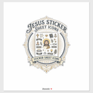 Iconos de hoja de pegatinas de Jesús Hoja de pegat