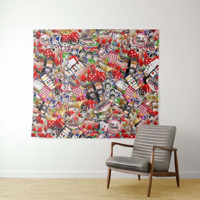 Iconos de Las Vegas ~ Tapiz del deleite del jugado (In situ (horizontal))