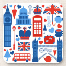 Iconos de Londres en plástico duro para posavasos