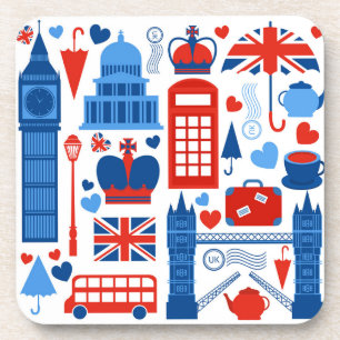 Iconos de Londres en plástico duro para posavasos
