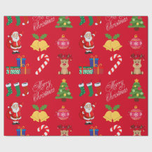 Iconos de Navidades rojos envolver papel