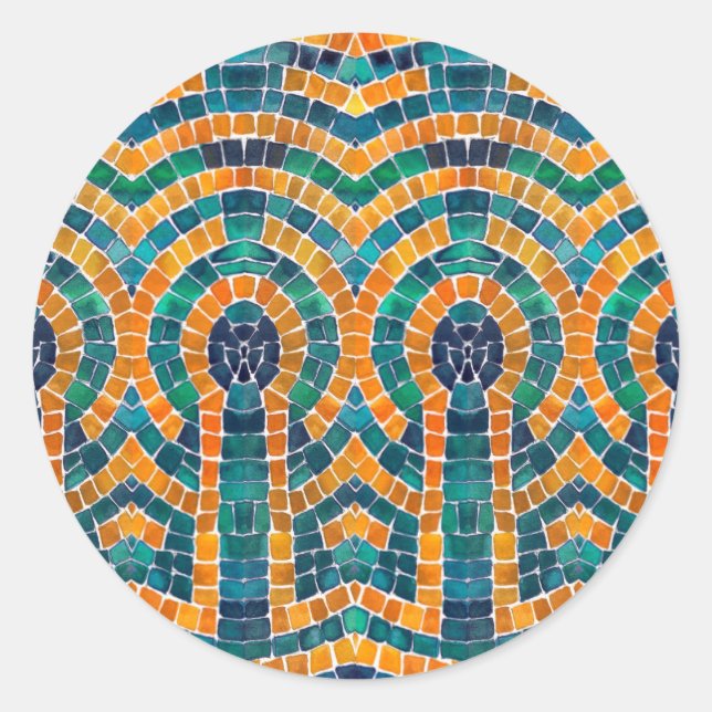 ICONOS DE ORO MOSAIC Pegatinas redondos grandes (Anverso)