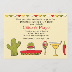 Iconos Mexicanos Invitación de Cinco de Mayo