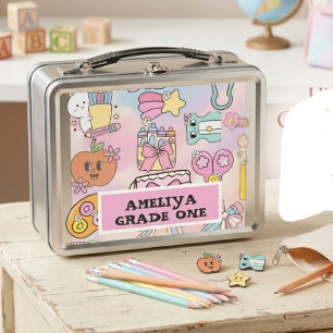 Iconos personalizados de ABC pastel femenino para 