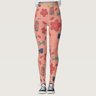 Iconos Retro de Anime de Vacaciones – Leggings Neo
