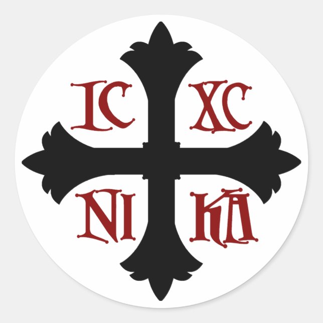 ICXC NIKA Cross Pegatina (Anverso)