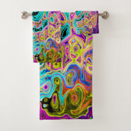 Icy Aqua Blue Groovy Abstract Retro Liquid Swirl