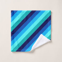 Icy Blue Verde azulada Stripes Washcloth