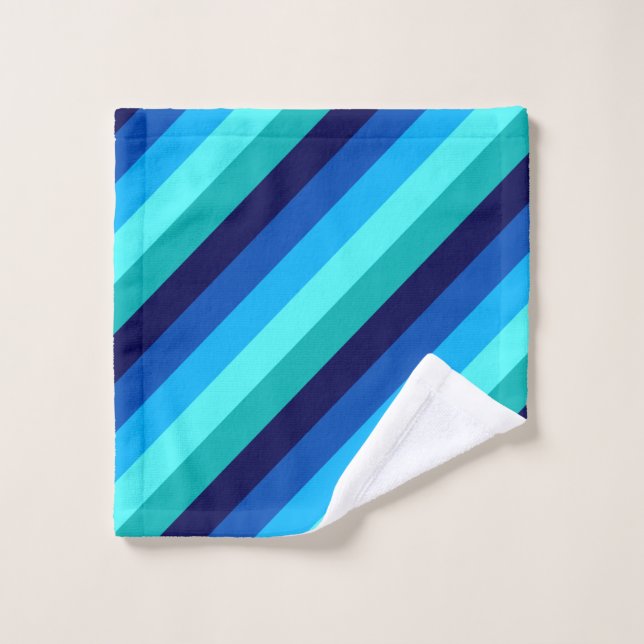 Icy Blue Verde azulada Stripes Washcloth (Toallita)