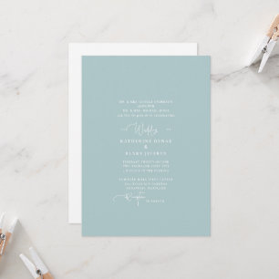 Icy Blue Winter Elegance Wedding Invitación