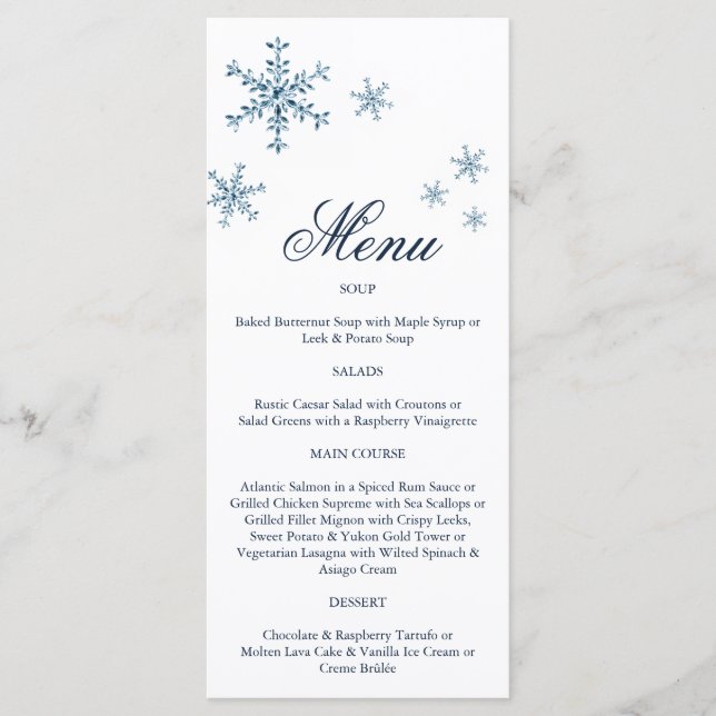 Icy Winter Snowflake Menu (Anverso)