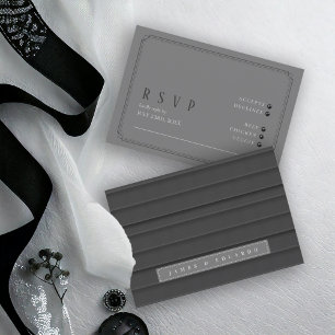 ID1090 de Boda blanco y negro personalizado RSVP
