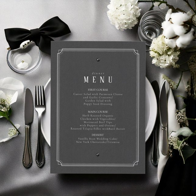 ID1090 del menú Boda blanco y negro personalizado (Subido por el creador)