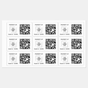 ID de activo de código QR Estilo de etiqueta de pr