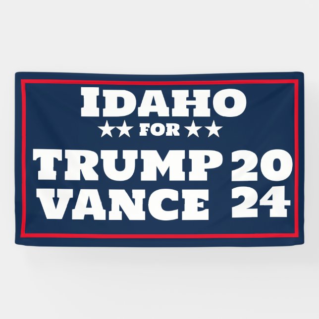 Idaho para la pancarta de Trump Vance 2024 (Horizontal)