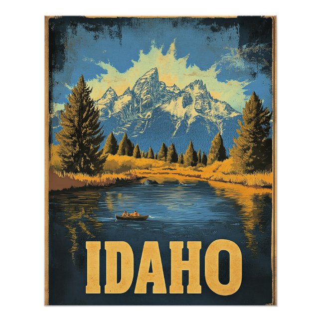 Idaho Vintage Travel Poster (Anverso)