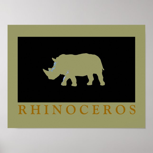 Idea de decoración impresa de rinocerontes (Frente)