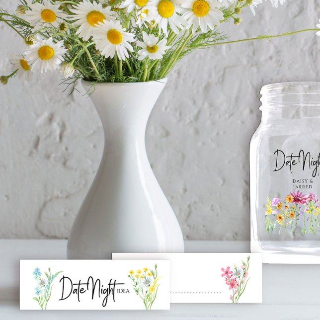 Idea de la noche del día Flor silvestre Meadow Pas (Date Night idea cards from my Wildflower Meadow collection (date night jar available separately))