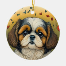 Idea de regalo de adorno de cachorros de Shihtzu
