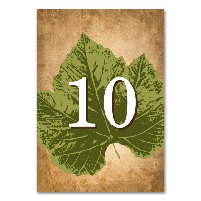 Ideas de bodas de otoño rústicas | Tarjetas de núm (Anverso)