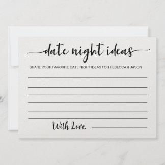 Ideas de la noche de la cita Tarjeta de la ducha d