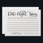 Ideas de la noche de la cita Tarjeta de la ducha d<br><div class="desc">Personalizado Date Ideas Noche Card Nodal Shower Juego</div>