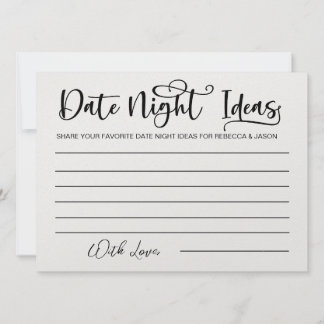 Ideas de la noche de la cita Tarjeta de la ducha d